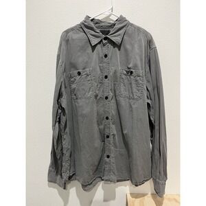 Converse One Star Mens Denim Shirt XXL Long Sleeve Button Gray Casual Top *flaw